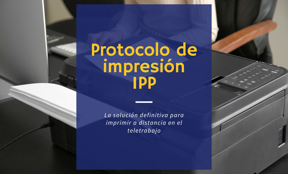 Empleado utilizando el protocolo de impresión IPP desde su portátil fuera de la oficina.