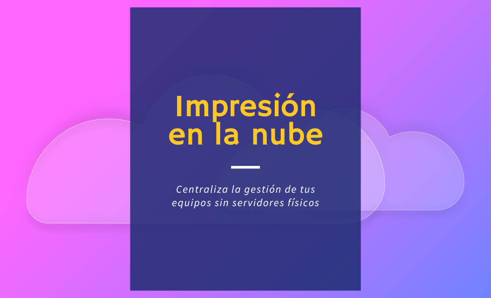 Panel de control gestionando servidores de impresión en la nube para equipos de oficina