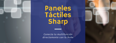 Uso de paneles táctiles en multifuncionales Sharp en una oficina.