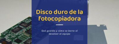 Unidad SSD abierta con su placa de chips de memoria flash, el soporte que sustituye al disco duro de la fotocopiadora en los modelos nuevos