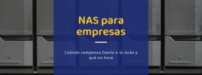 NAS para empresas: frontal de un aparato de almacenamiento en red con cinco bahías de discos extraíbles en fila